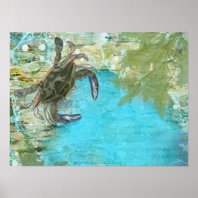 Affiche Pêche océanique du crabe bleu  (Devant)