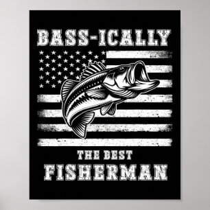 Affiche Pêche Pêcheur B-iquement Le Meilleur Pêcheur Poiss