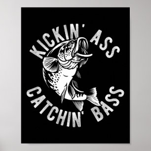 Affiche Pêche Pêcheur Pêcheurs de basse Tripotée de prises