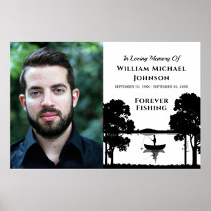 Affiche Pêche pour toujours Memorial photo personnalisé fu