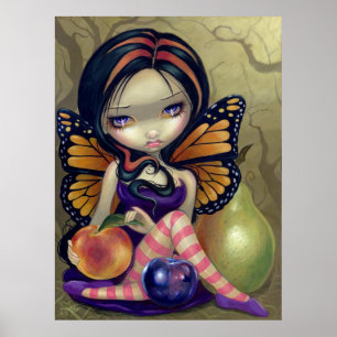 Affiche Pêche, prune, fée de fruit d'imaginaire