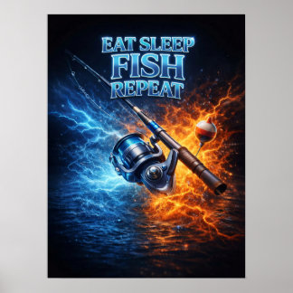 Affiche Pêche Rétro Contrefaçon Vintage
