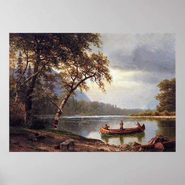 Affiche Pêche saumon sur le Cascapediac Albert Bierstadt (Devant)