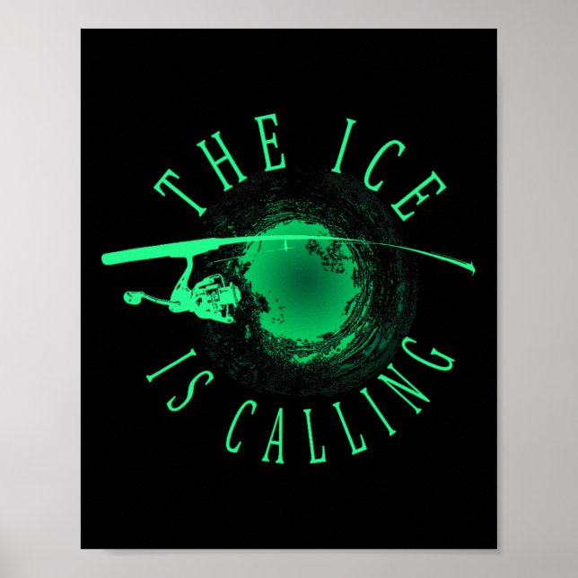 Affiche Pêche sur glace - La glace appelle - Pêcheur à la  (Devant)