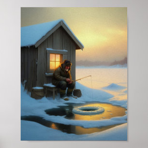 Affiche Pêche sur glace temps