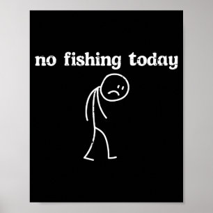 Affiche Pêche triste stickman drôle pêcheur hommes femmes 