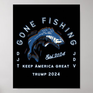 Affiche Pêche Trump Vance 2024 Pêche sportive Passé-t