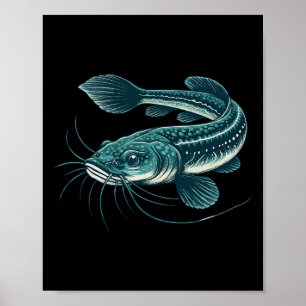 Affiche Pêche vintage Art Marche Catfish