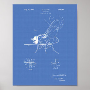Affiche Pêche Vol 1968 Plan directeur de l'art des brevets