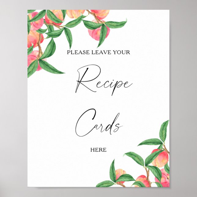 Affiche Pêches - Votre carte de recettes ici (Devant)