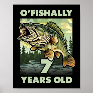 Affiche Pêcheur de 7 ans O'fishally 7 Pêche 7ème anniversa