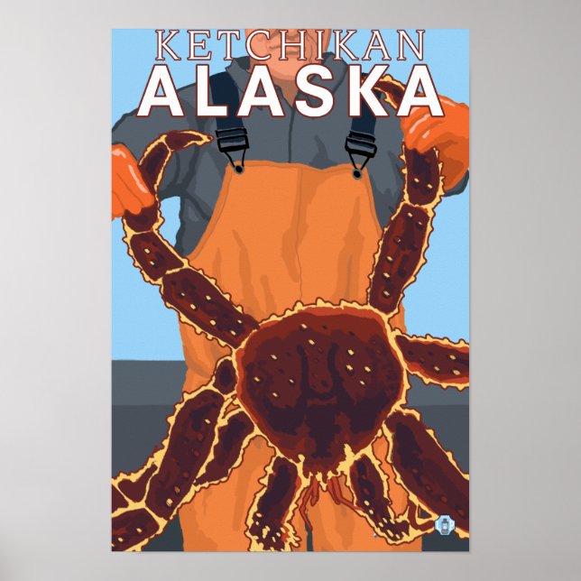 Affiche Pêcheur de crabe royal - Ketchikan, Alaska (Devant)