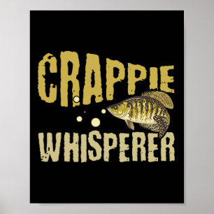 Affiche Pêcheur de Crappie à l'écoute drôle vintage