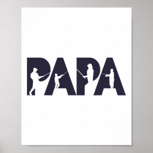 Affiche Pêcheur Papa Drôle Pêcheur Papa Cadeau Pêche Père
