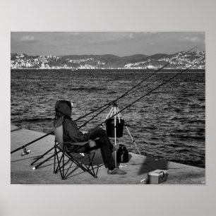Affiche Pêcheur par Bosphorus à Istanbul