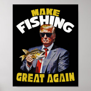 Affiche Pêcheur Pour Trump 2024 Pêche À La Truite, Poisson