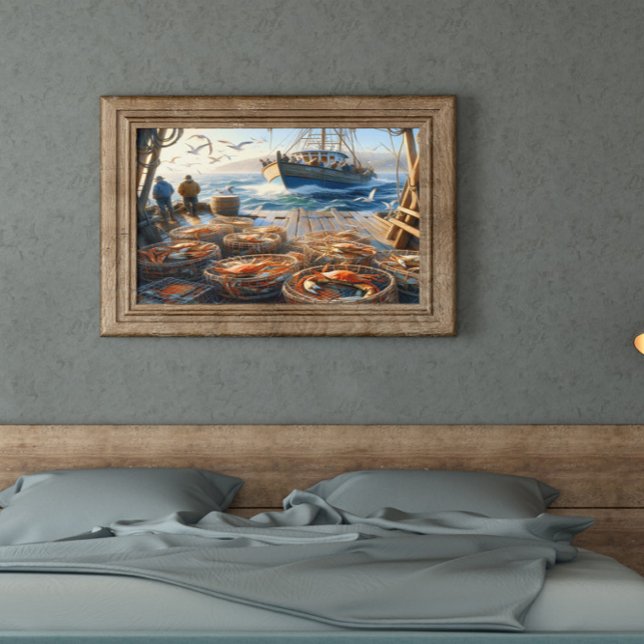 Affiche Pêcheurs à la Twilight ramassant des crabes 20x16 (Créateur téléchargé)