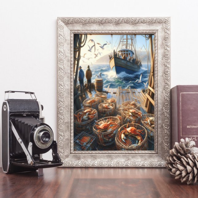 Affiche Pêcheurs à la Twilight ramassant des crabes 8x10 (Créateur téléchargé)