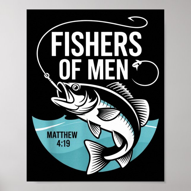 Affiche Pêcheurs d'hommes chrétiens Matthieu 4 19 Verset (Devant)