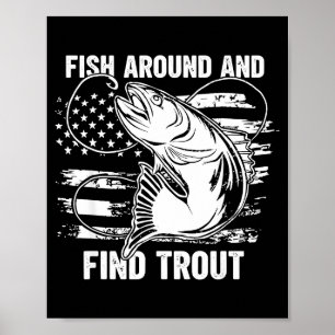 Affiche Pêchez autour et trouvez la truite Drôle de pêche