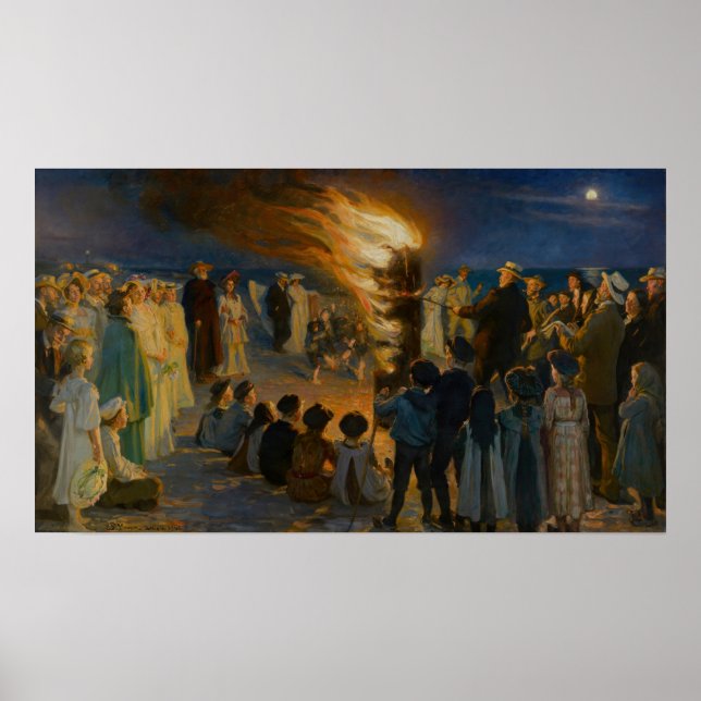 Affiche Peder Severin Kroyer - Bonfire de la veille du mil (Devant)