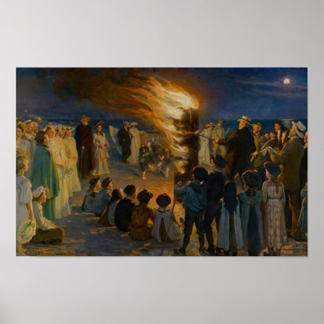 Affiche Peder Severin Kroyer - Feu de la veille de la Sain (Devant)