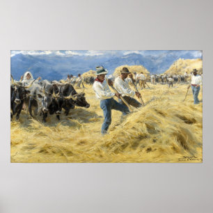 Affiche Peder Severin Kroyer - Threshing dans les Abruzzes