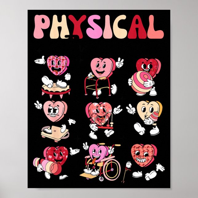 Affiche Pediatric Physical Therapy Pt Pta Happy Valentine' (Devant)
