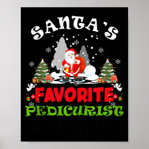 Affiche Pédicure préféré du Père Noël Noël drôle