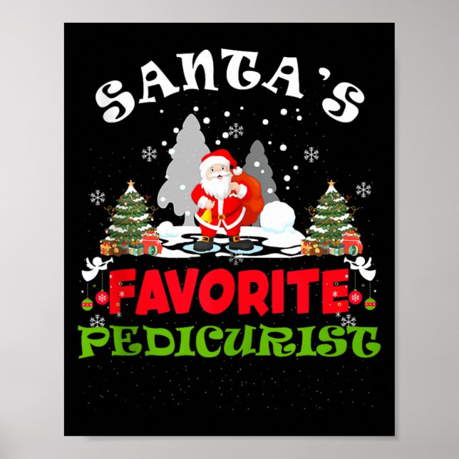 Affiche Pédicure préféré du Père Noël Noël drôle (Devant)