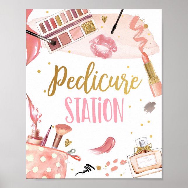 Affiche Pedicure Station Spa Party Maquillage Glamor Anniv (Devant)