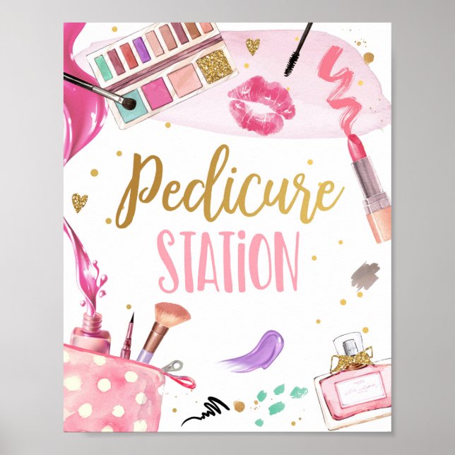 Affiche Pedicure Station Spa Party Maquillage Glamor Anniv (Devant)