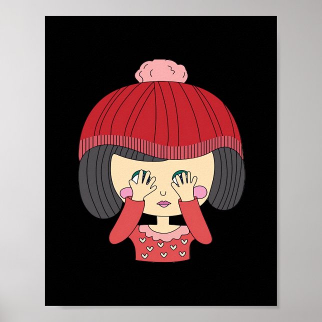 Affiche Peekaboo Girl Sloth Design (Devant)