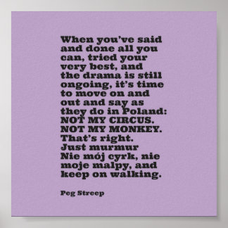 Affiche Peg Streep's "Not My Circus" Imprimer