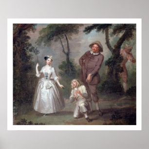 Affiche Peg Woffington en tant que Rosalind avec Celia et