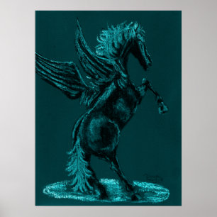 Affiche pegasus aqua
