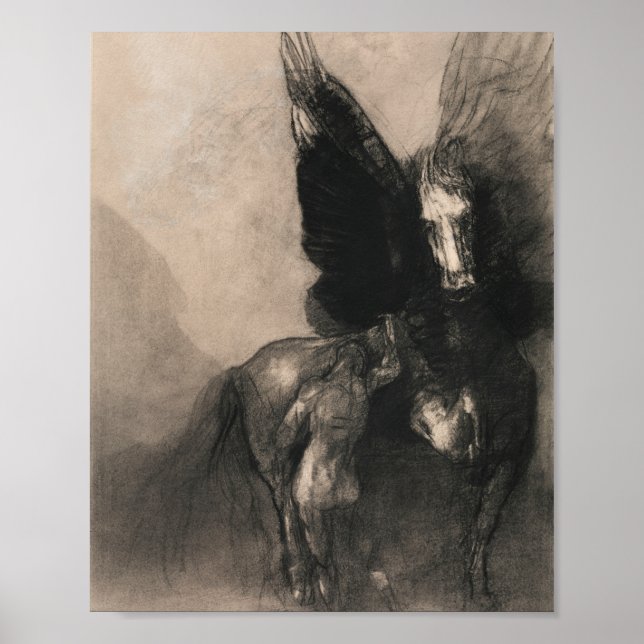 Affiche Pegasus Et Bellerophon 1888 Par Odilon Redon (Devant)