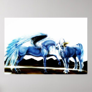 Affiche Pegasus Et Unicorne