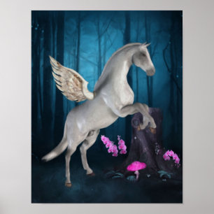 Affiche Pegasus Forêt magique Imaginaire Cheval Art