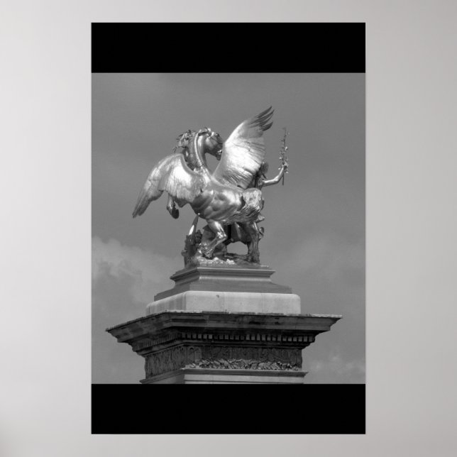 Affiche Pegasus Pont Alexandre statue skulptur Paris Pont (Devant)