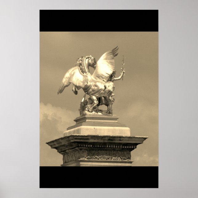 Affiche Pegasus Pont Alexandre statue skulptur Paris Pont (Devant)