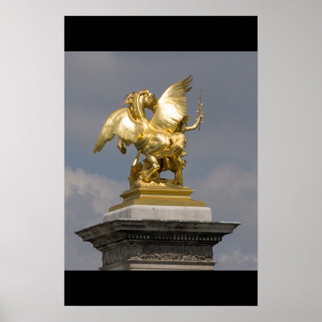 Affiche Pegasus Pont Alexandre statue skulptur Paris Pont (Devant)