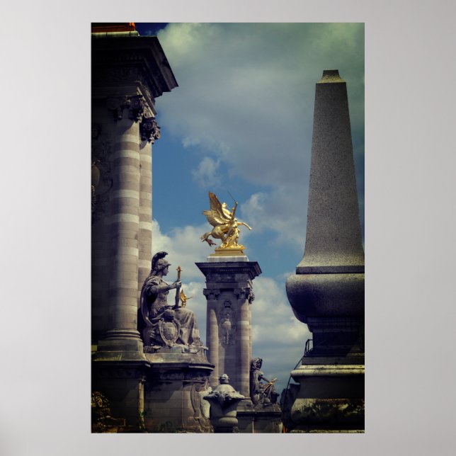 Affiche Pegasus Pont Alexandre statue skulptur Paris Pont (Devant)