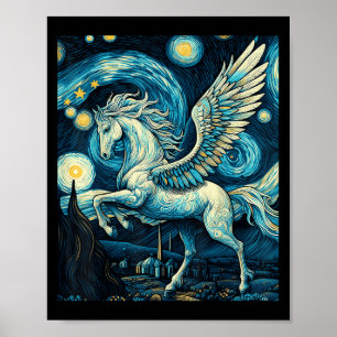 Affiche Pegasus Sous Starry Night Sky Art Graphisme Christ