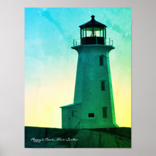 Affiche Peggy's Cove Lighthouse Route Nouvelle-Écosse Post
