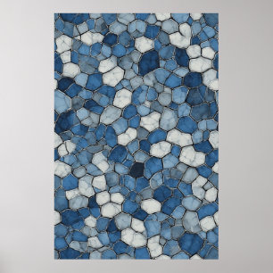 Affiche Peigne de miel fracturé : Motif de carreaux craqué