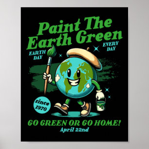 Affiche Peindre la Terre Vert éco-respectueux de l'environ