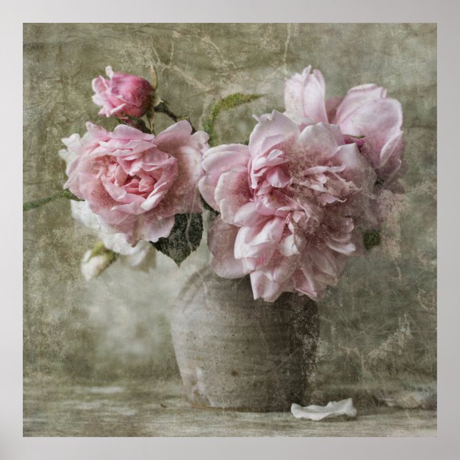 Affiche *~* Peine rose Peony Peinture Still Life Art AR23  (Devant)