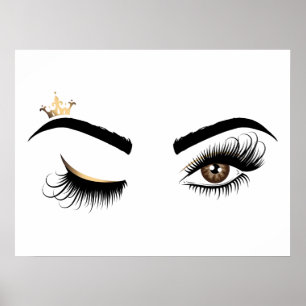 Affiche Peintre de maquillage Wink Eye Queen Crown Lash Ex