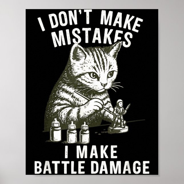 Affiche Peintre Miniature Chat Dommages de Combat Miniatur (Devant)
